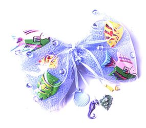 hair bow with fish theme