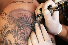 getting a tattoo