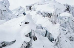Mountain climbers on Ruth Glacier at Denali Park, Alaska