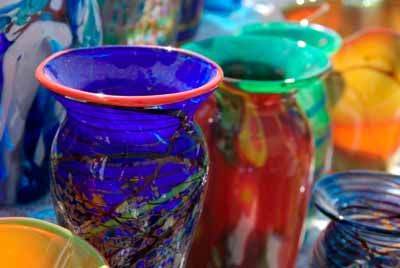 Glassblown vases
