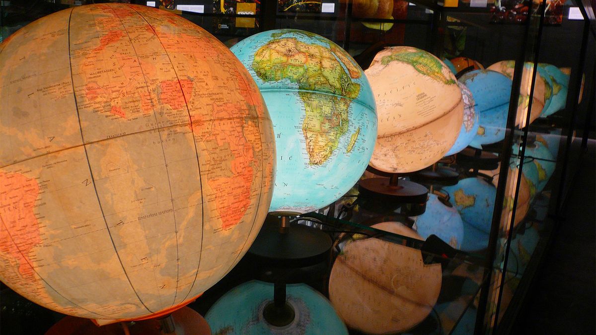 A spinning globe representing the ever-changing nature of the world's political map