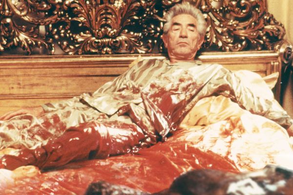 Jack Woltz, John Marley's character in "The Godfather," lies in a blood-soaked bed with a severed horse head. 