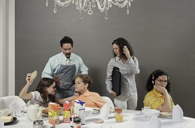 angry family around table
