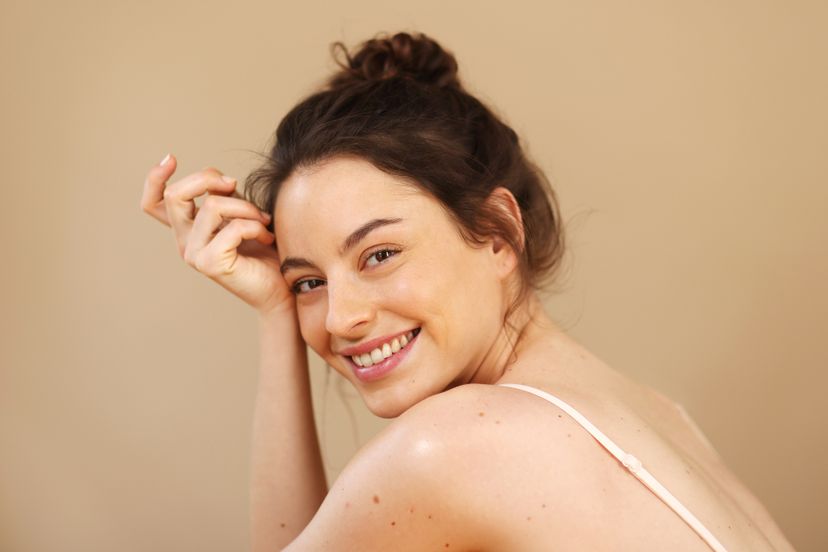 Studio portrait - A woman smiling