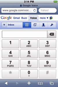 Google Voice mobile Web site