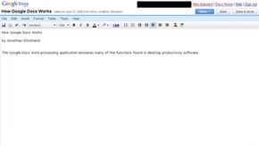 Google Docs word processor