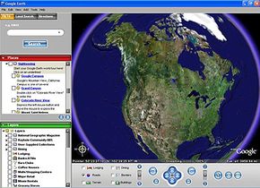 Screen of Google Earth flight simulator (source: Google Earth