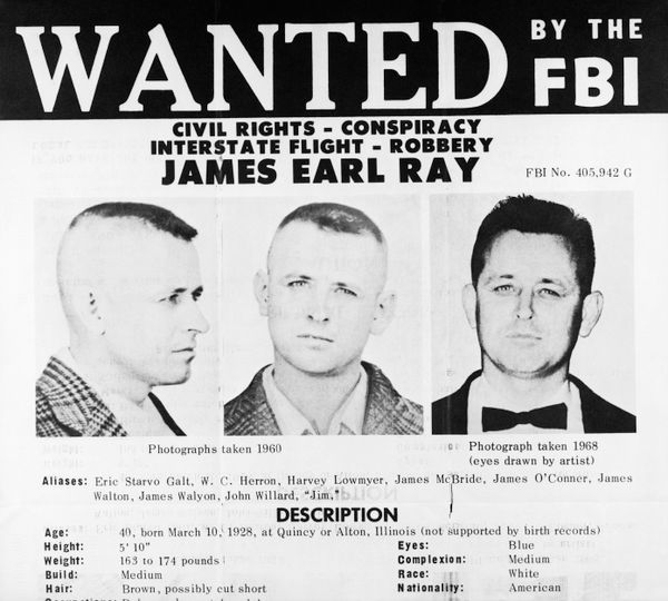 wanted poster, james earl ray