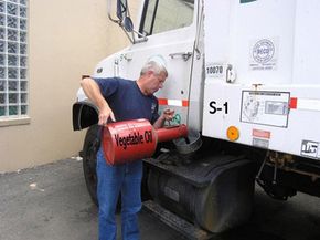 Fueling up a grease car