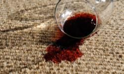 red wine on carpet
