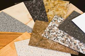 Kitchen countertops can be made of many types of materials, including recycled paper.