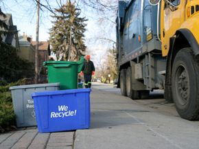 Is this recycling truck fuel efficient? Probably not. See more pictures of green living.