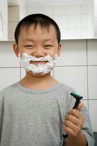 boy shaving