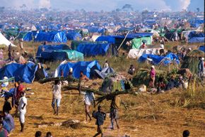 A May 11, 1994 photo of refugee camp in Tanzania where more than 300,000 mostly Rwandan Hutus lived after fleeing the Tutsi-led rebel Rwandan Patriotic Front. The RPF entered Rwanda to stop the genocide of Tutsis by the ruling Hutus.