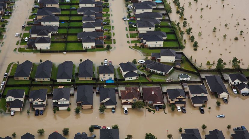 hurricane harvey flooded suburban houston homes