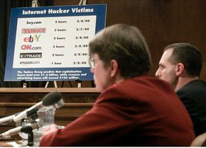 Concern about hackers reaches up to the highest levels of government. Here, former Attorney General Janet Reno testifies about hacker activity.