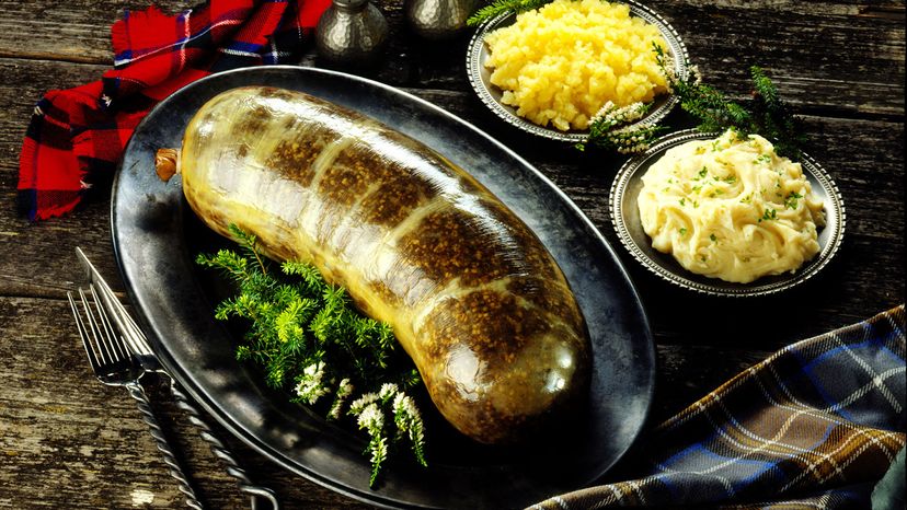 haggis，neeps和tatties“border=