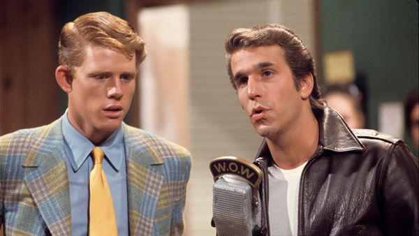 Ron Howard and Henry Winkler in a scene from Happy Days