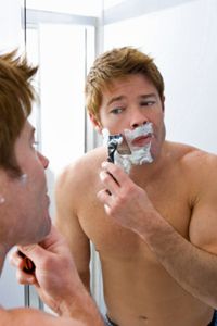 guy shaving