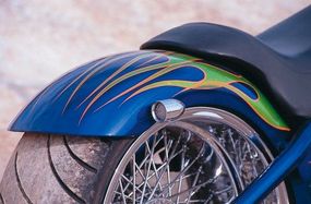 Hard Tail's creatively decorated rear fender.