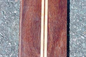 Sample plank of Cumaru with Maple inlay