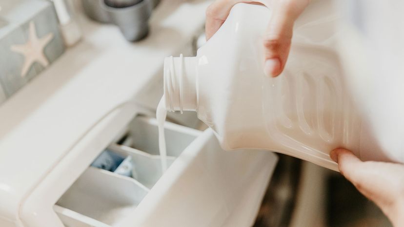 laundry detergent in a machine