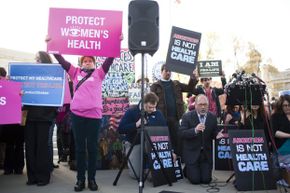 Both pro-life and pro-choice demonstrators showed up to make their voices known outside the Supreme Court during legal arguments over the Affordable Care Act in March 2012.