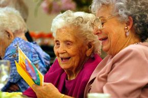Mamie Underhill celebrates her upcoming 105th birthday with her daughter, Leita Chapman, in Los Angeles, Calif., in 2002. See more healthy aging pictures.