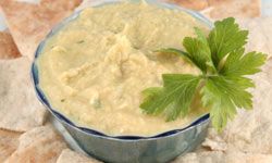 The hummus and pita combo can be a healthier alternative to traditional chips and dip.