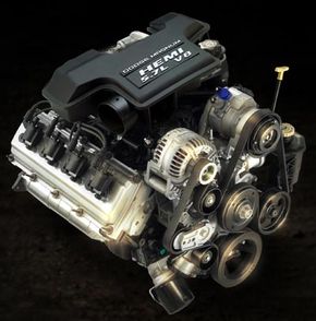 5.7升Hemi Magnum V-8发动机。查看更多汽车引擎图片。“width=