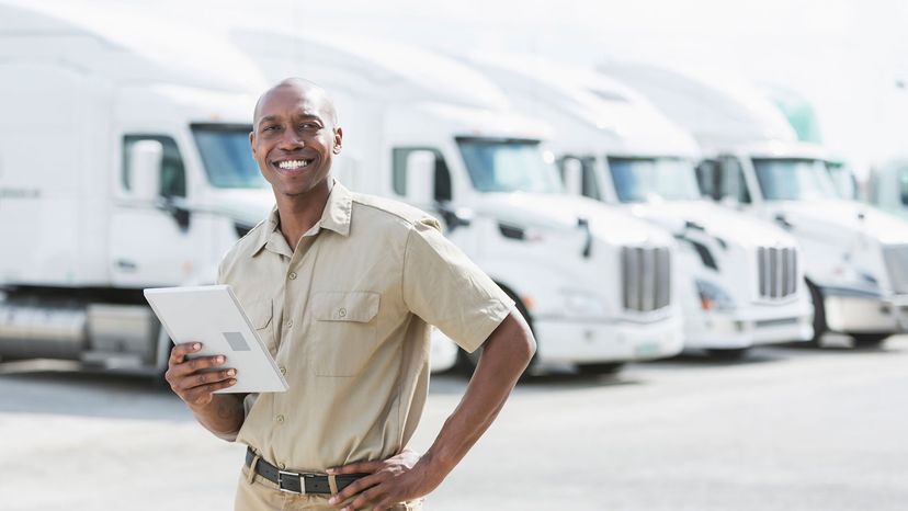 man in front of truck fleet