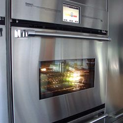 The Connect IO wall oven has a refrigeration setting so you can pop your dinner in before you leave for work, then access the oven via WI-FI to tell it when to start cooking.