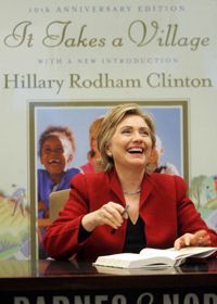 Sen. Clinton, shown at a signing for her book, &quot;It Takes a Village,&quot; in December 2006.