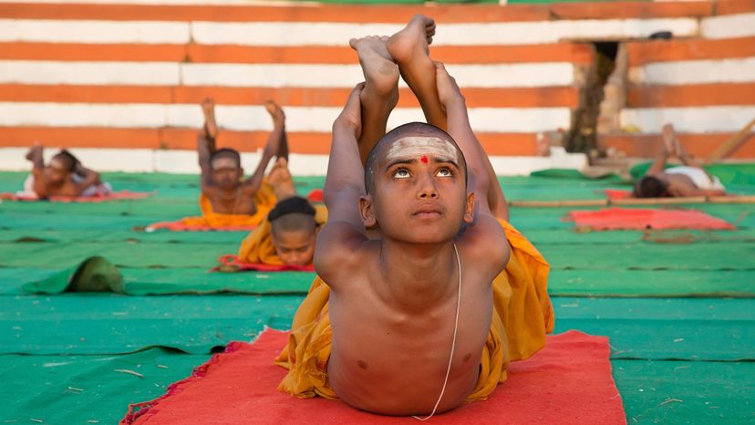 kids doing yoga in India