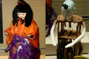 Many of the inner workings of these dolls are skillfully hidden with beautiful clothing.