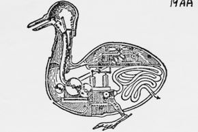 A diagram of the Vaucanson duck’s inner workings