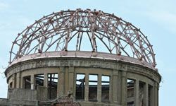 The dome was left in this condition as a reminder of nuclear war's effects.