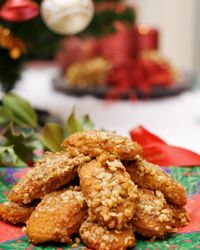 Another Greek food tradition during the holidays are melomakarona or phoenikia, a sweet cookie.