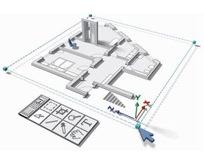 房屋平面图，数字渲染。＂width=