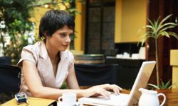 woman computer laptop