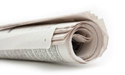 rolled newspaper white