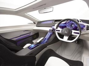 The futuristic interior of the Honda CR-Z stands apart from other models like the Civic.