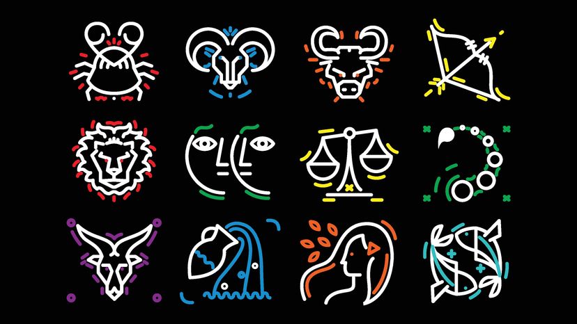 Horoscope signs line design