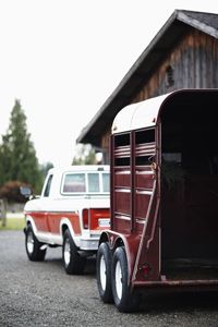 Photo of empty horse trailer