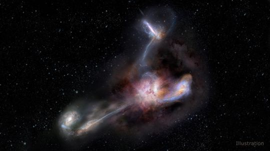 Hungry 'Hot DOG' Eats Nearby Galaxies, Fattens Its Black Hole