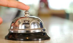 What does the hotel manager not want you to ring the bell about? See more family vacation pictures.