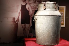 A milk can used by Harry Houdini on display in 2010 at New York City's Jewish Museum.