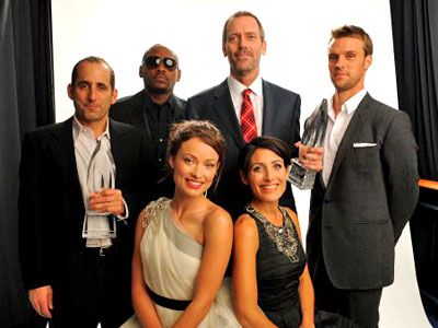 Actors Peter Jacobson. Omar Epps, Hugh Laurie, Jesse Spencer, Olivia Wilde and Lisa Edelstein pose for a Favorite TV Drama portrait during the People's Choice Awards 2010