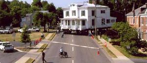 house moves down the street