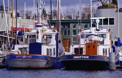 two houseboats